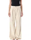 Haikure Candy Twill Pants In Neutral