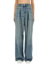 Haikure Candy Pleated Boyfriend Jeans In Blue