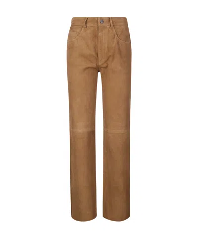 Haikure Casual Pants With Belt Loops In Brown