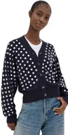Haikure Chelsea Studded Merino Wool Cardigan In Navy