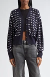 Haikure Chelsea Studded Merino Wool Cardigan In Navy