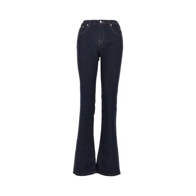 Haikure Dark Blue Jeans With Slits In Black