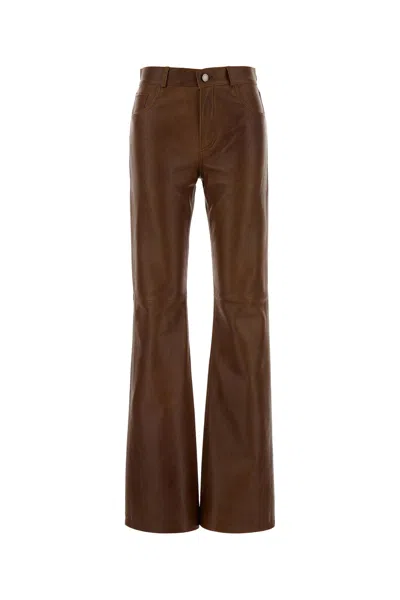 Haikure High Waist Leather Flare Pants Five Pockets In Multi