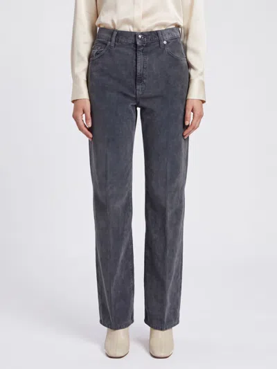Haikure Clara Mid-rise Flared Corduroy Jeans In Gray