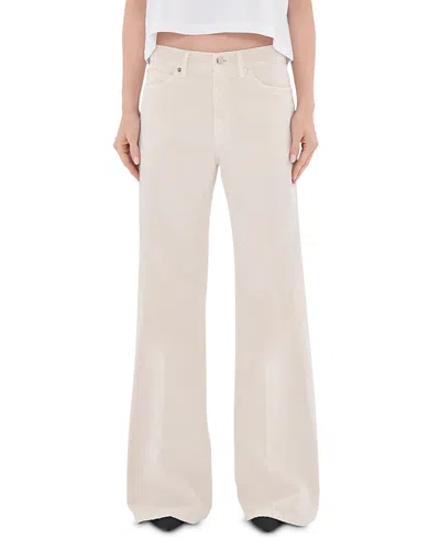 Haikure Clara Velvet Pier Wide Leg Jeans In Snow In Neutral