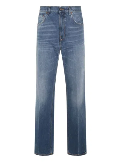 Haikure Classic Five Pocket Denim Jeans With Belt Loops And Button Closure In Blue