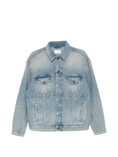 Haikure Clay Broken Celestial Distressed Buttoned Jacket In Blue