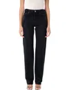 Haikure Womens New Bassano Black Bonnie Logo Leather-patch Wide-leg High-rise Denim Jeans In Black