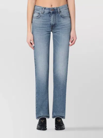 Haikure Cleo Washed Denim Trousers In Blue