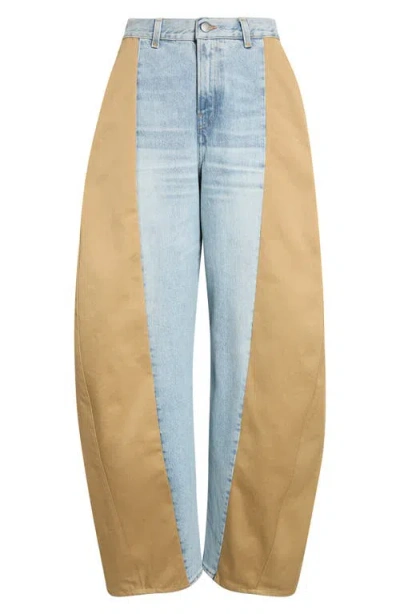 Haikure Clyde Colorblock Barrel Leg Jeans In Blue