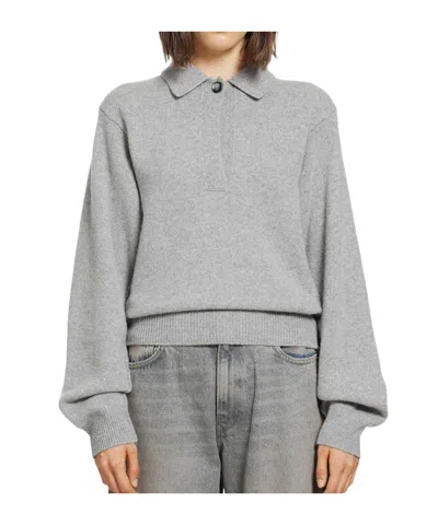 Haikure Collared Sweater In Gray