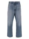 Haikure Contrast-stitching Cotton Jeans In Blue