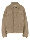 Haikure Corduroy Button-up Jacket In Brown