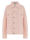Haikure Loose-fit Cotton Jacket With Classic Collar In Pink