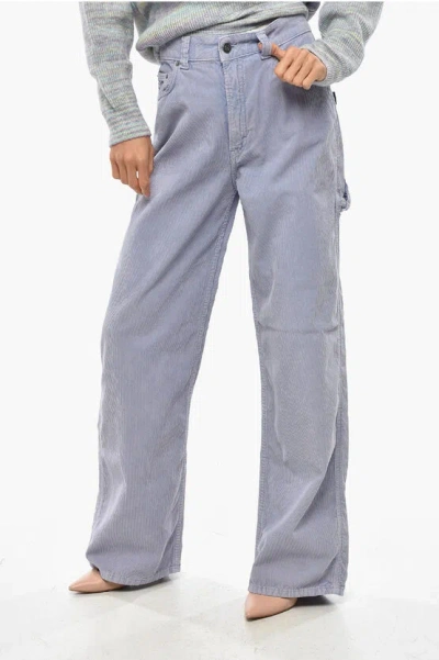 Haikure Corduroy Winona 5 Pockets Pants With Logo Button In Purple