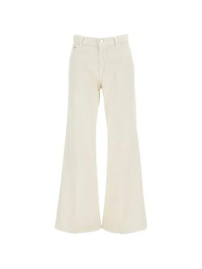 Haikure Corduroy-effect Flared Jeans In White