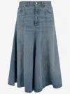 Haikure Serenity Distressed Paneled Denim Maxi Skirt In Denim