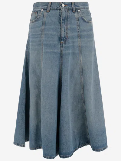 HAIKURE COTTON BLEND DENIM SKIRT