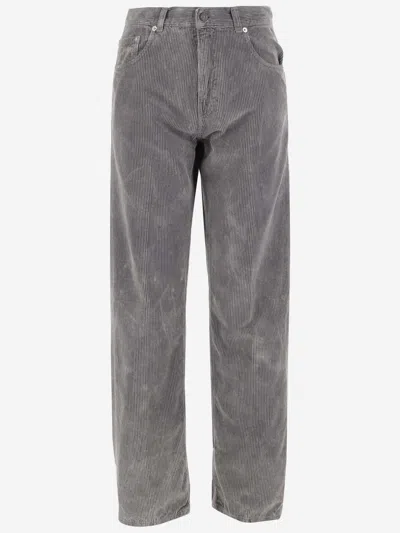 Haikure Cotton Corduroy Pants In Gray