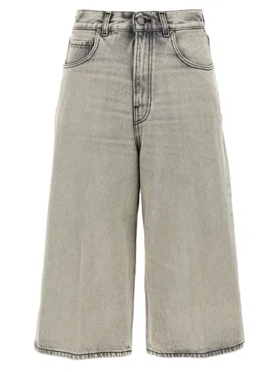Haikure Cotton Denim Bermuda Shorts In Gray