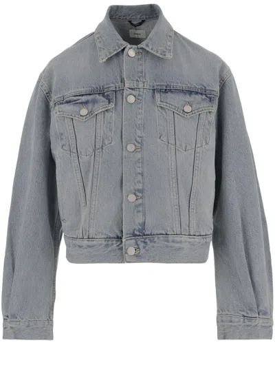 Haikure Cotton Denim Jacket In Grey