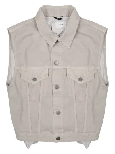 Haikure Cotton Gilet With Satin Insert For Women In Gray