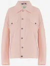 Haikure Loose-fit Cotton Jacket With Classic Collar In Pink
