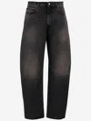 Haikure Wide-leg Denim Trousers With Medium Waist In Black