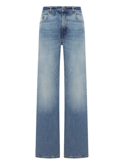 Haikure Faded Wash Five-pocket Denim Trousers In Blue