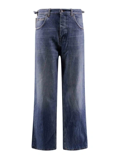 Haikure Cotton Jeans With Back Logo Patch In Blue