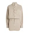 Haikure 'tamu' Beige Dress With Drop Shoulders And Logo Patch On The Back In Beige