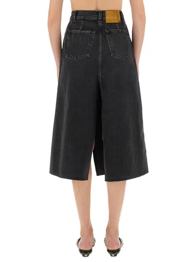Haikure Cotton Midi Skirt In Black