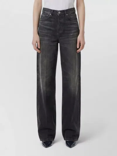 Haikure Cotton Mid-rise Wide-leg Regular-fit Jeans In Black
