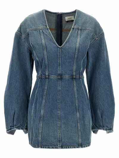 Haikure Cotton Short Women's Dress In Blue