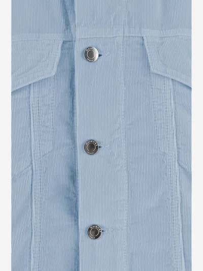 Haikure Cotton Velvet Jacket In Blue