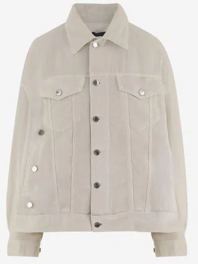 Haikure Cotton Velvet Jacket In White