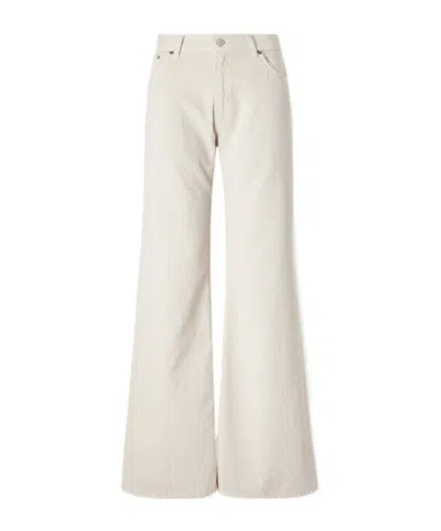 Haikure Cotton-courduroy Wide-leg Pants In White
