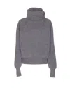 Haikure Cozy High Neck Sweater With Button Detail In Gray