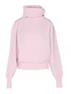 Haikure Cozy High Neck Long Sleeve Knitwear In Pink