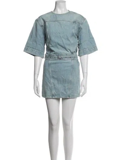 Pre-owned Haikure Crew Neck Mini Dress W/ Tags In Blue