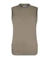 Haikure Crew Neck Ribbed Vest In White
