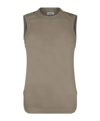 Haikure Crew Neck Ribbed Vest In White