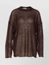 Haikure Crewneck Knitwear Sheer Fabric In Brown