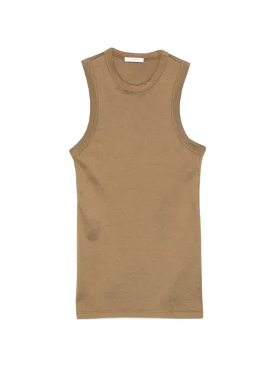 Haikure Crew-neck Tank Top In Brown