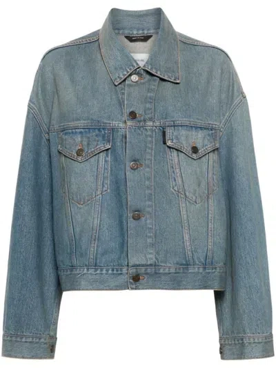 HAIKURE HAIKURE CROPPED DENIM JACKET WITH OVERSIZED FIT