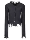 Haikure Cropped Long-sleeve Sweater In Black