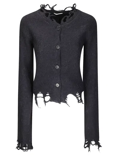Haikure Cropped Long-sleeve Sweater In Black