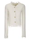 Haikure Cropped Long-sleeve Sweater In White