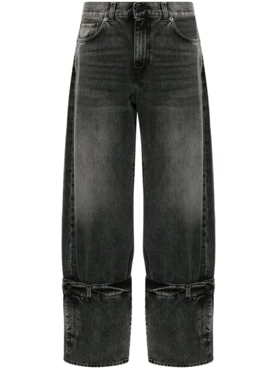Haikure Cuff-detail Jeans In Black