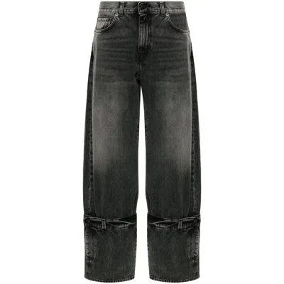 Haikure Cuff-detail Jeans In Black